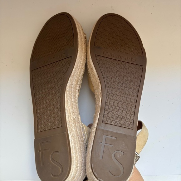 Franco Sarto Pellia Nude Platform‎ Straw Suede Sz 12M - Picture 7 of 8